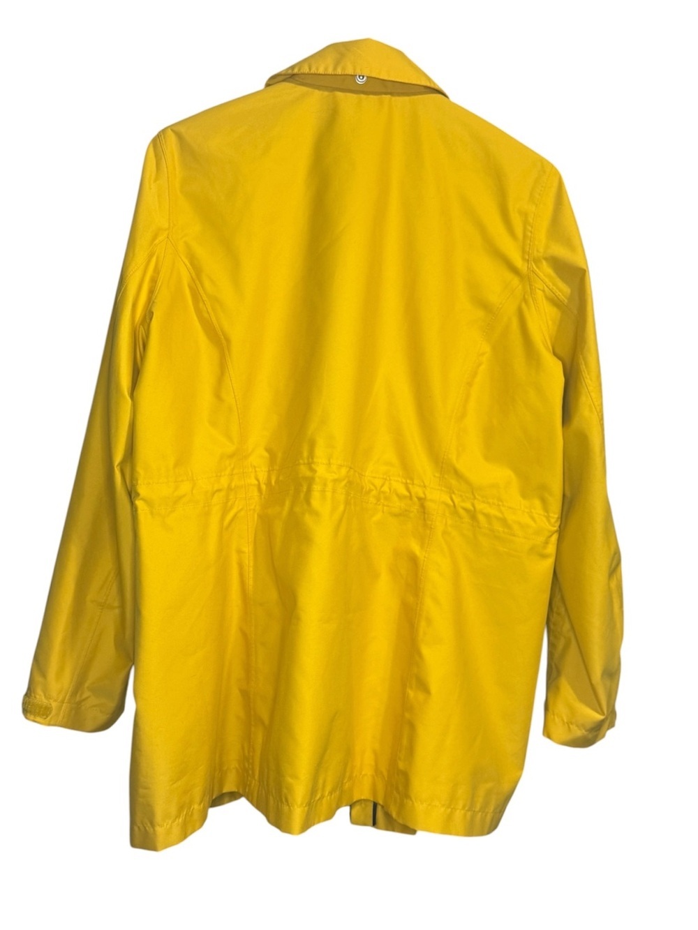 Lands’ End Yellow Rain Jacket Large Petite LP Lightweight Zip Snap Coat - Picture 3 of 5